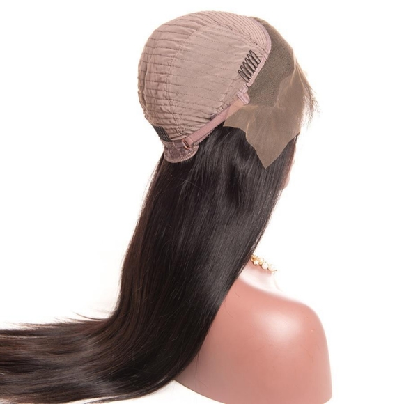 4x4 Closure Wig Remy Virgin 100% Straight Human Hair Swiss lace front wigs - Picture 3 of 7